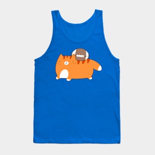 Orange Tabby Cat and Football Tank Top